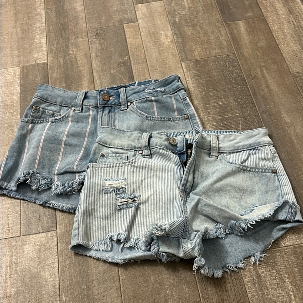 2 Pack Bundle Stylish Denim Shorts Set for Women